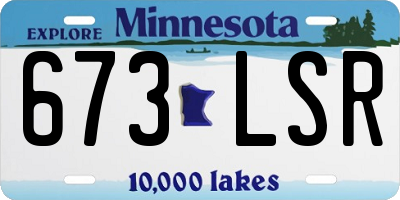 MN license plate 673LSR