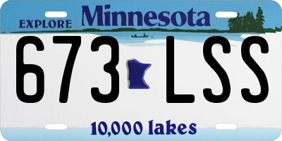 MN license plate 673LSS