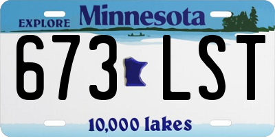 MN license plate 673LST