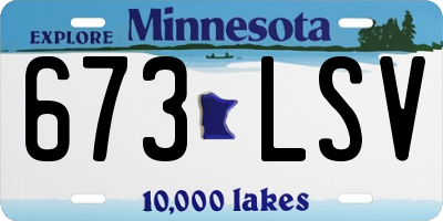 MN license plate 673LSV