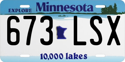 MN license plate 673LSX