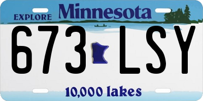 MN license plate 673LSY