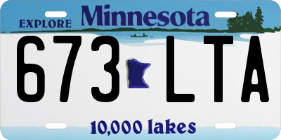 MN license plate 673LTA
