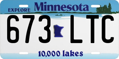MN license plate 673LTC