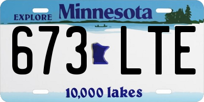 MN license plate 673LTE
