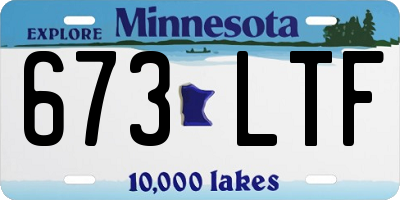 MN license plate 673LTF