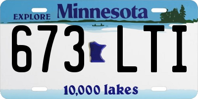 MN license plate 673LTI