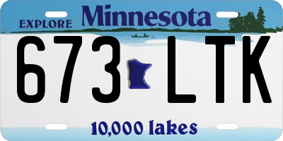 MN license plate 673LTK