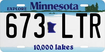 MN license plate 673LTR