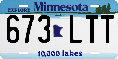 MN license plate 673LTT