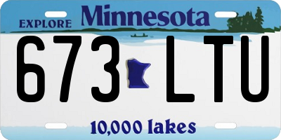 MN license plate 673LTU