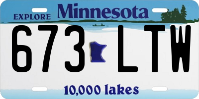 MN license plate 673LTW