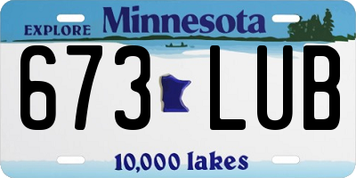 MN license plate 673LUB
