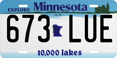 MN license plate 673LUE