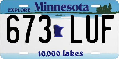 MN license plate 673LUF