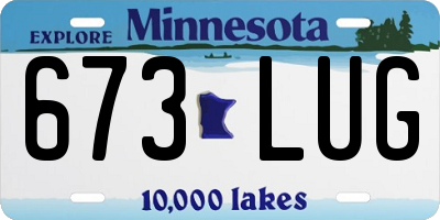 MN license plate 673LUG