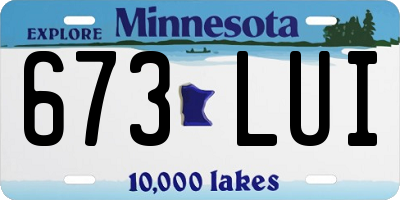 MN license plate 673LUI