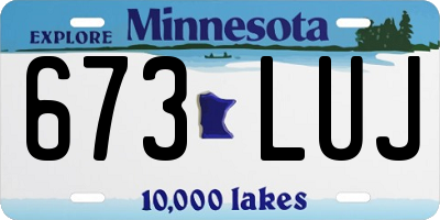 MN license plate 673LUJ