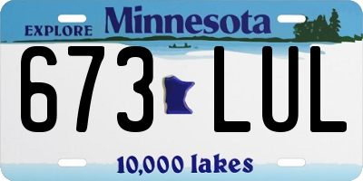 MN license plate 673LUL