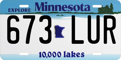 MN license plate 673LUR