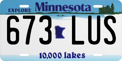 MN license plate 673LUS