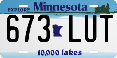 MN license plate 673LUT