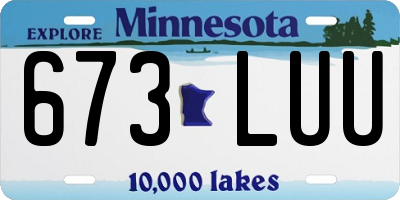 MN license plate 673LUU