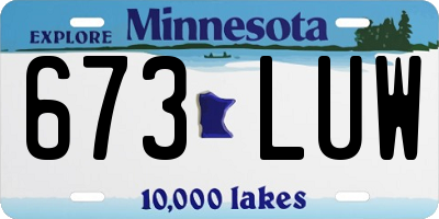 MN license plate 673LUW