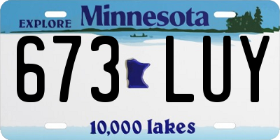 MN license plate 673LUY