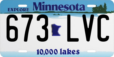 MN license plate 673LVC
