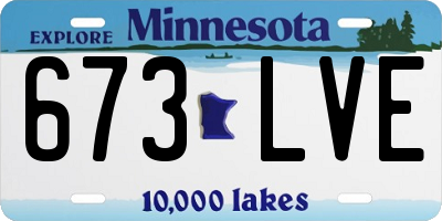 MN license plate 673LVE