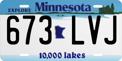MN license plate 673LVJ