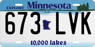 MN license plate 673LVK