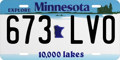 MN license plate 673LVO