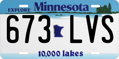 MN license plate 673LVS