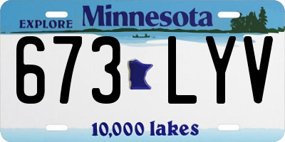 MN license plate 673LYV