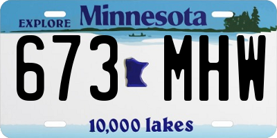 MN license plate 673MHW