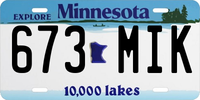 MN license plate 673MIK