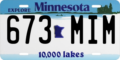 MN license plate 673MIM