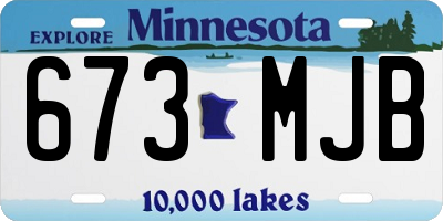 MN license plate 673MJB