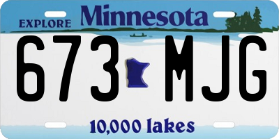 MN license plate 673MJG