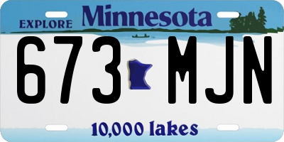 MN license plate 673MJN