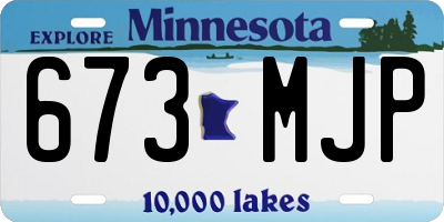 MN license plate 673MJP