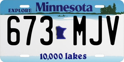 MN license plate 673MJV