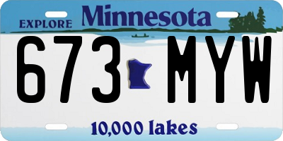 MN license plate 673MYW