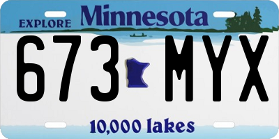 MN license plate 673MYX