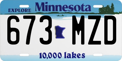 MN license plate 673MZD