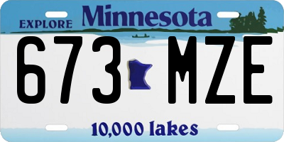 MN license plate 673MZE