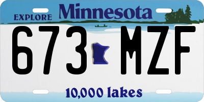 MN license plate 673MZF