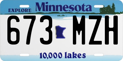 MN license plate 673MZH